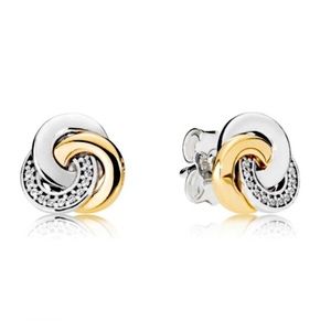 Retired PANDORA 14k Gold Interlinked Earrings